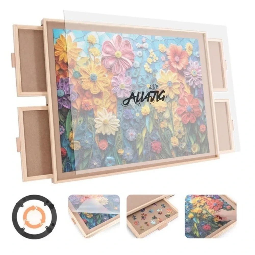 ALL4JIG 1500 Piece Rotating Puzzle Board with Drawers and Cover 25